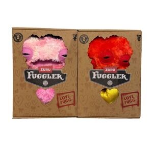 LOVE FUGGS Fuggler 9 Inch Plush | Set of Two| Red & Pink‎ Fast Ship